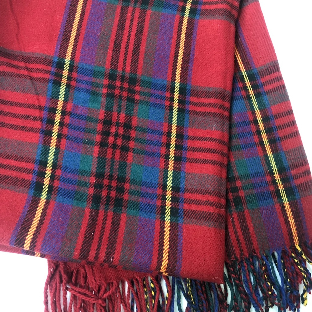 J crew plaid wool blend scarf